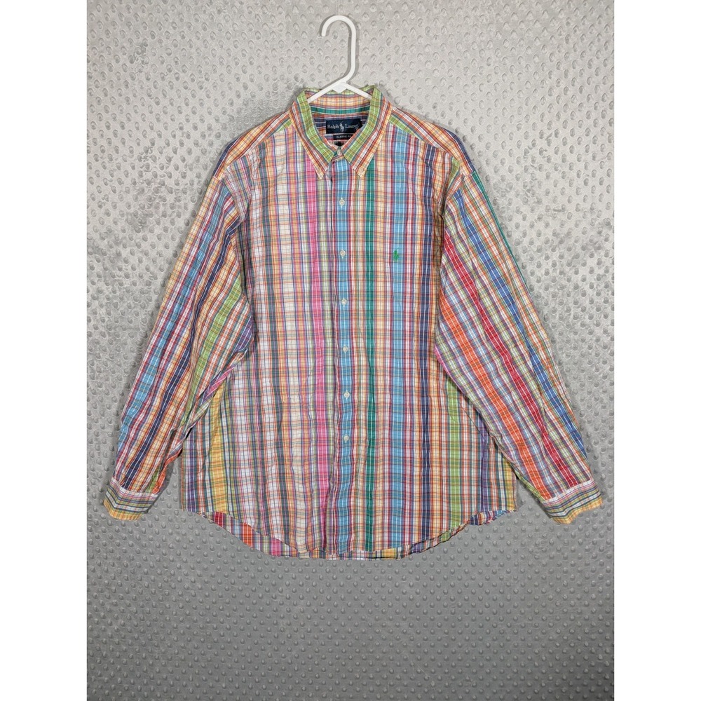 Polo Ralph Lauren Long Sleeve Button Down Shirt Men's XL 17.5" Classic Fit Multi